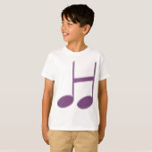 音楽の文字H - 紫の八分音符デザイン Tシャツ (正面フル)