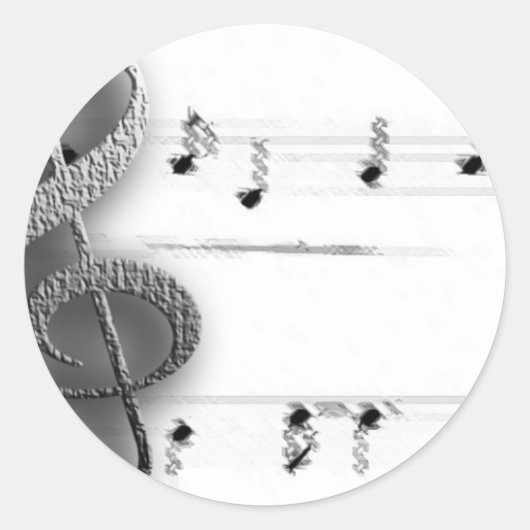 音楽の文房具とステッカー！ ラウンドシール (正面)