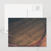 音楽の文房具、郵便料金、ステッカー ポストカード (正面/裏面)