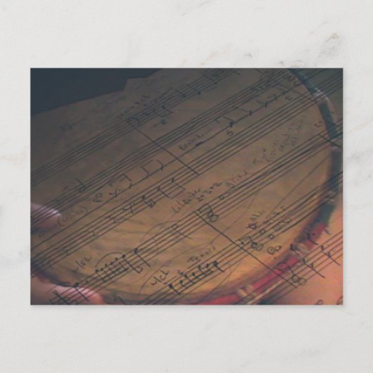 音楽の文房具、郵便料金、ステッカー ポストカード (正面)