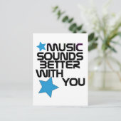 音楽の方が良い ポストカード (スタンド正面)