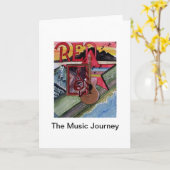 音楽の旅の挨拶状 カード (黄色い花)