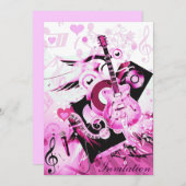 音楽の旅 – ピンク_ 招待状 (正面/裏面)