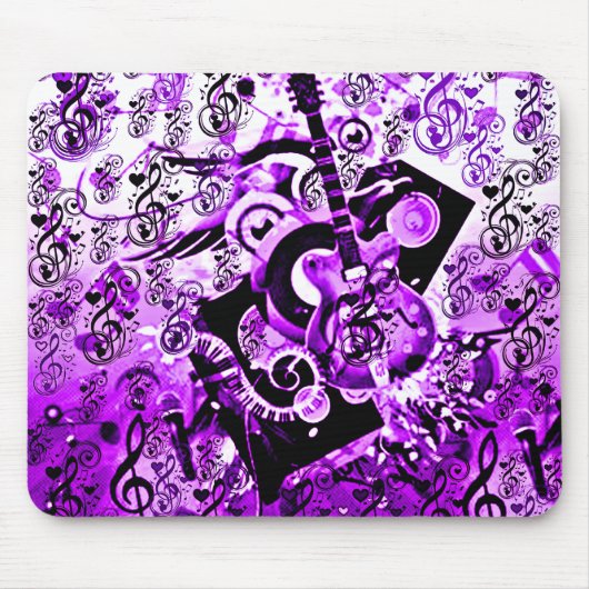 音楽の旅，ロック紫_ マウスパッド (正面)