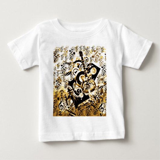 音楽の旅,ロック金ゴールド_ ベビーTシャツ (正面)
