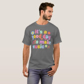 音楽の日＋楽しい音楽の先生＋レトロな面白さ Tシャツ (正面フル)