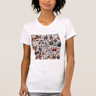 音楽の歴史とジャンルのコラージュアート - レトロ、パンク、 Tシャツ