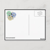 音楽の流れ(リールとビニールのレコードにリール) ポストカード (裏面)