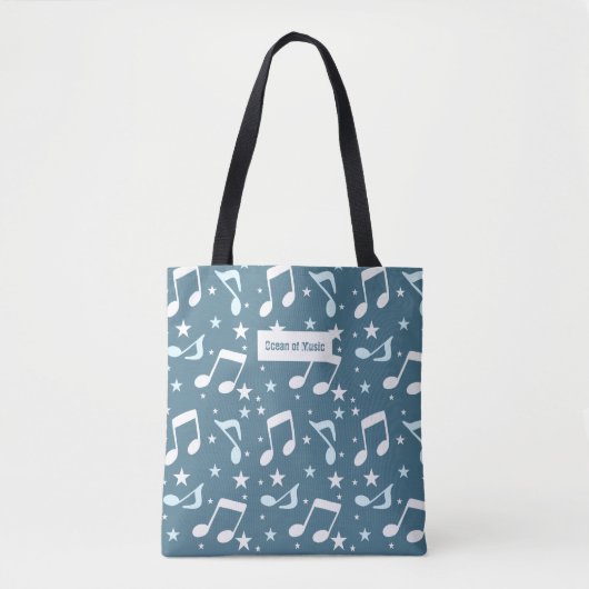 音楽の海パターン トートバッグ (正面)