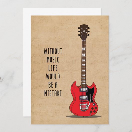 音楽の生活を持たない音楽アートは間違いだ サンキューカード (正面/裏面)