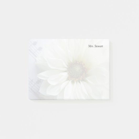 音楽の白い花は衰退します ポストイット (正面)