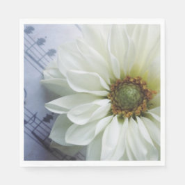 音楽の白い花 スタンダードランチョンナプキン