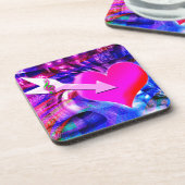 音楽の矢印が対象のハート コースター (左側)