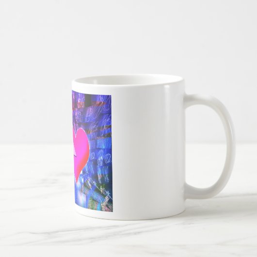 音楽の矢印が対象のハート コーヒーマグカップ (右)