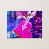 音楽の矢印が対象のハート ジグソーパズル (横)