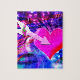 音楽の矢印が対象のハート ジグソーパズル