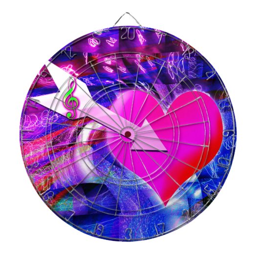 音楽の矢印が対象のハート ダーツボード (正面)