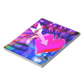 音楽の矢印が対象のハート ノートパッド (回転)