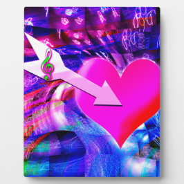 音楽の矢印が対象のハート フォトプラーク