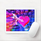 音楽の矢印が対象のハート マウスパッド (マウス)
