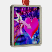 音楽の矢印が対象のハート メタルオーナメント (右)