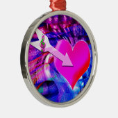 音楽の矢印が対象のハート メタルオーナメント (右)