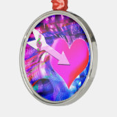 音楽の矢印が対象のハート メタルオーナメント (左)