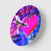 音楽の矢印が対象のハート ラウンド壁時計 (傾斜)