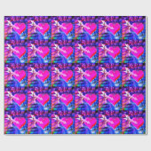 音楽の矢印が対象のハート ラッピングペーパー (フラット)