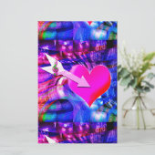 音楽の矢印が対象のハート 便箋 (スタンド正面)