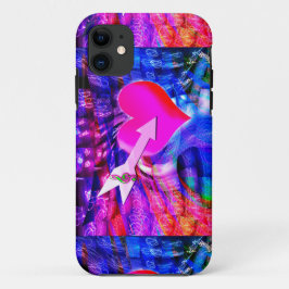 音楽の矢印が対象のハート iPhone 11 ケース