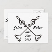 音楽の矢印の救交差 – 日付 案内ポストカード (正面/裏面)