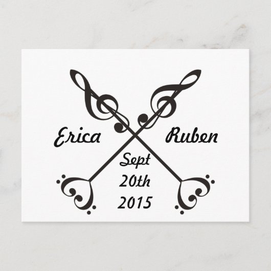 音楽の矢印の救交差 – 日付 案内ポストカード (正面)