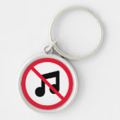音楽の禁止の標識なし | Premium Keychain キーホルダー (正面)