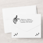 音楽の結婚テーマをすべて1つの招待状 オールインワン招待状 (裏面)