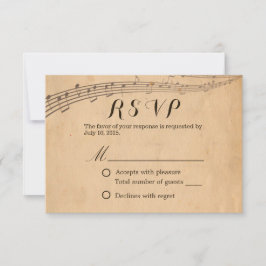 音楽の結婚ヴィンテージミュージカル応答RSVP 出欠カード