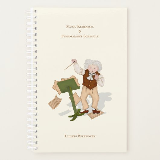 音楽の練習と演奏のスケジュパーソナライズされたール プランナー手帳 (正面)