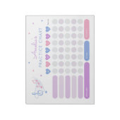 音楽の練習報酬チャート紫ピンクのメモ帳 ノートパッド (回転)