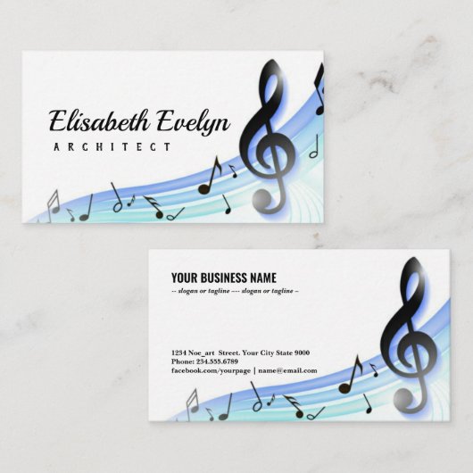 音楽の背景 名刺 (正面/裏面)