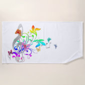 音楽の色 ビーチタオル (正面)