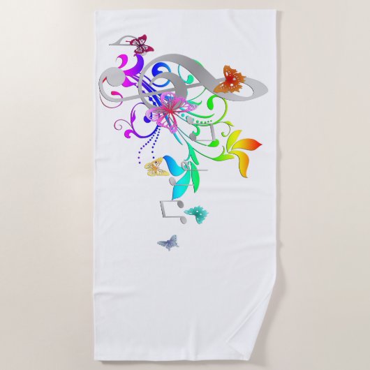 音楽の色 ビーチタオル (正面)