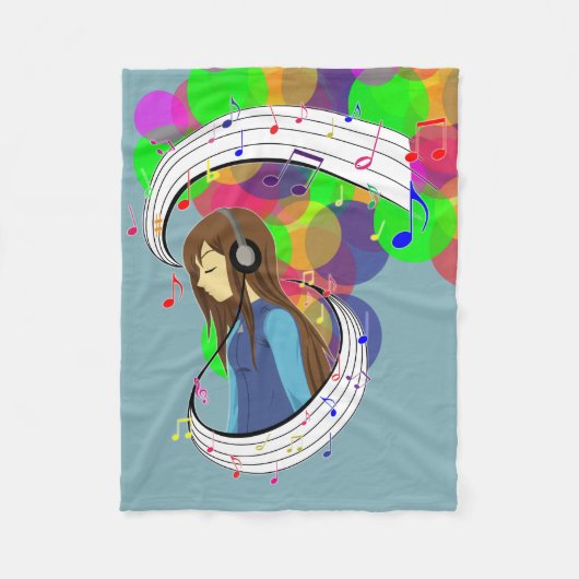 音楽の色 フリースブランケット (正面)