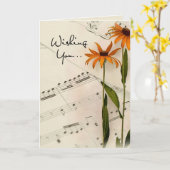 音楽の花が咲く カード (黄色い花)