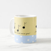 音楽の言葉と黒い音符 コーヒーマグカップ (正面左)