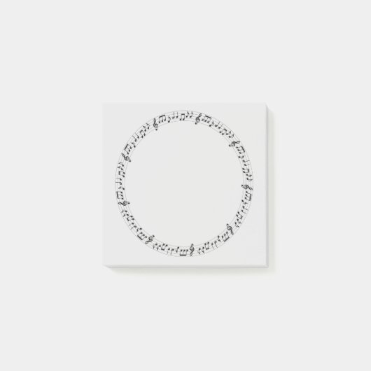 音楽の記譜法の音符 ポストイット (正面)