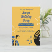 音楽の誕生日パーティーへの招待 招待状 (スタンド正面)
