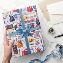 音楽の誕生日パーティー楽器 ラッピングペーパー