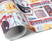 音楽の誕生日パーティー楽器 ラッピングペーパー (ロールコーナー)