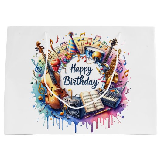 音楽の誕生日 ラージペーパーバッグ (正面)