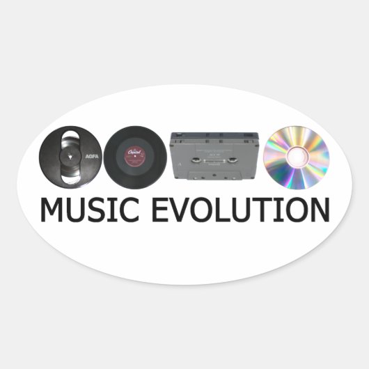 音楽の進化 楕円形シール (正面)